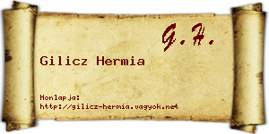 Gilicz Hermia névjegykártya